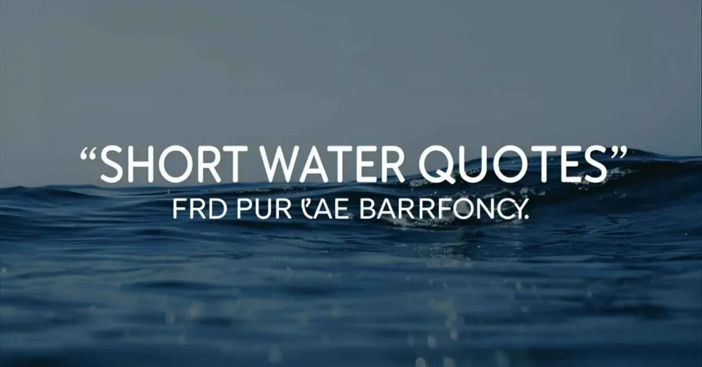 Short Water Quotes